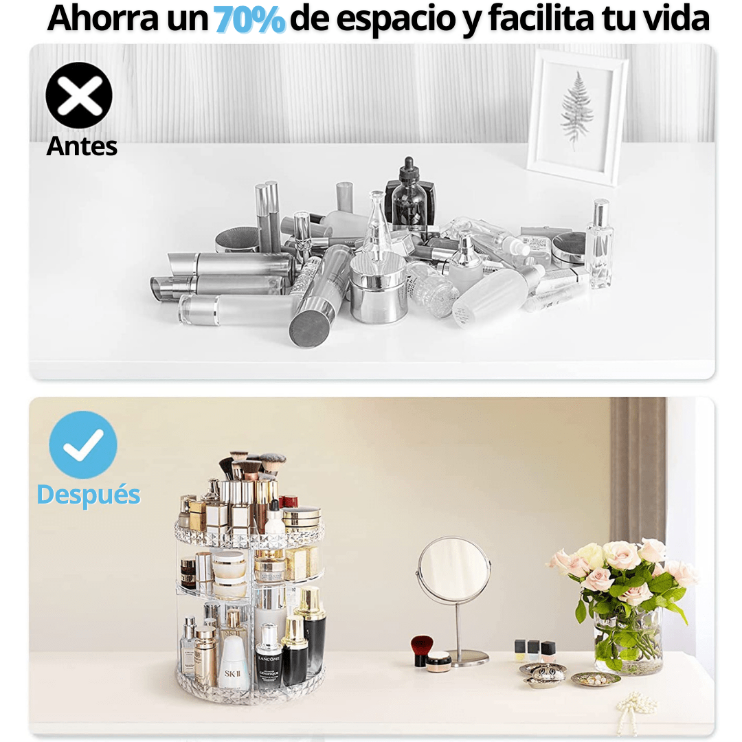 ORGANIZADOR DE COSMETICOS GIRATORIO 360°