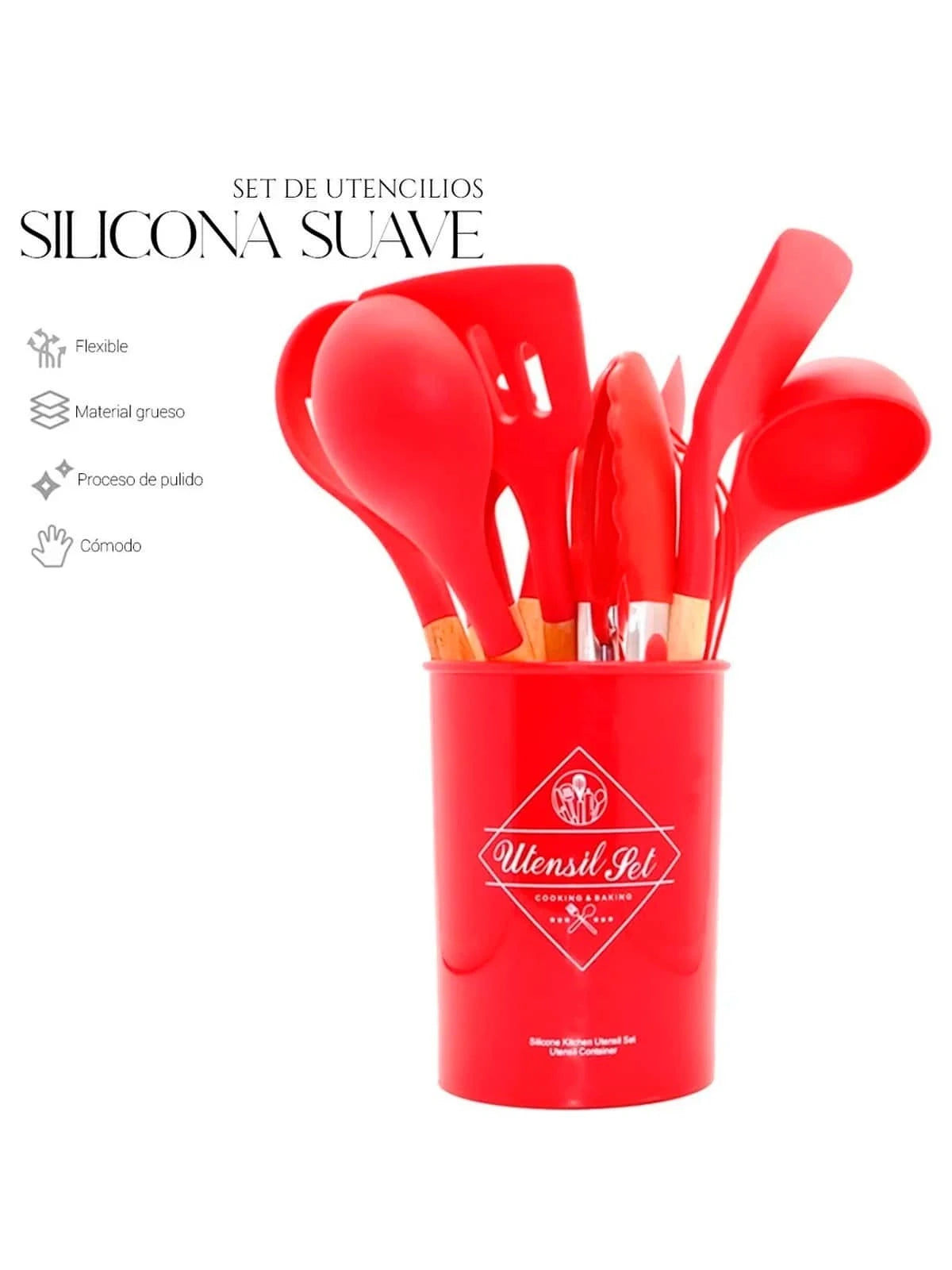 SET UTENCILIOS DE COCINA EN SILICONA