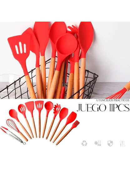 SET UTENCILIOS DE COCINA EN SILICONA